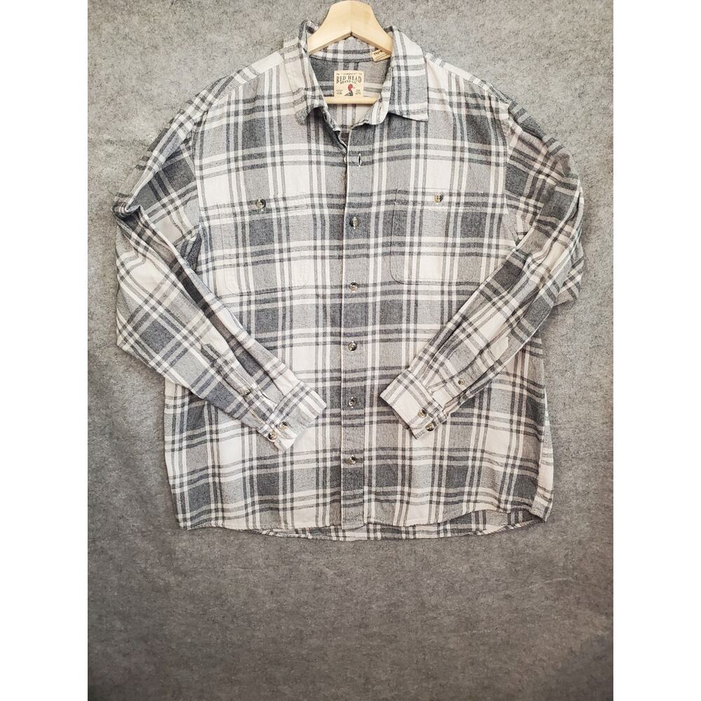 Red Head Brand Men's Size XL Black & White Plaid Button Up Shirt
